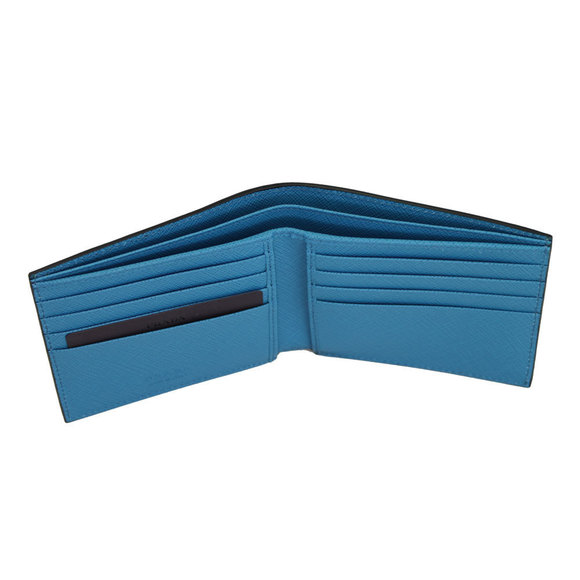 Prada CUIR SAFFIANO Navy Billfold Blue Bifold Wallet - Picture 1 of 4